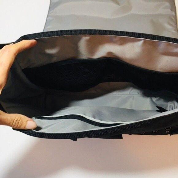 JJB Front Flap Fabric Messenger Bag in Black - Picture 6 of 9